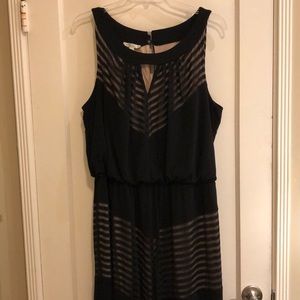 London Times Woman black illusion dress